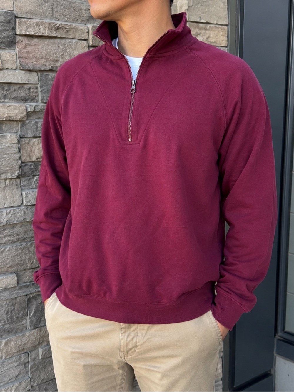 Jos. A. Bank Men's Maroon Zip-Neck Sweater